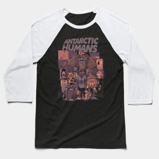 Antarctic Humans Black Baseball T-Shirt